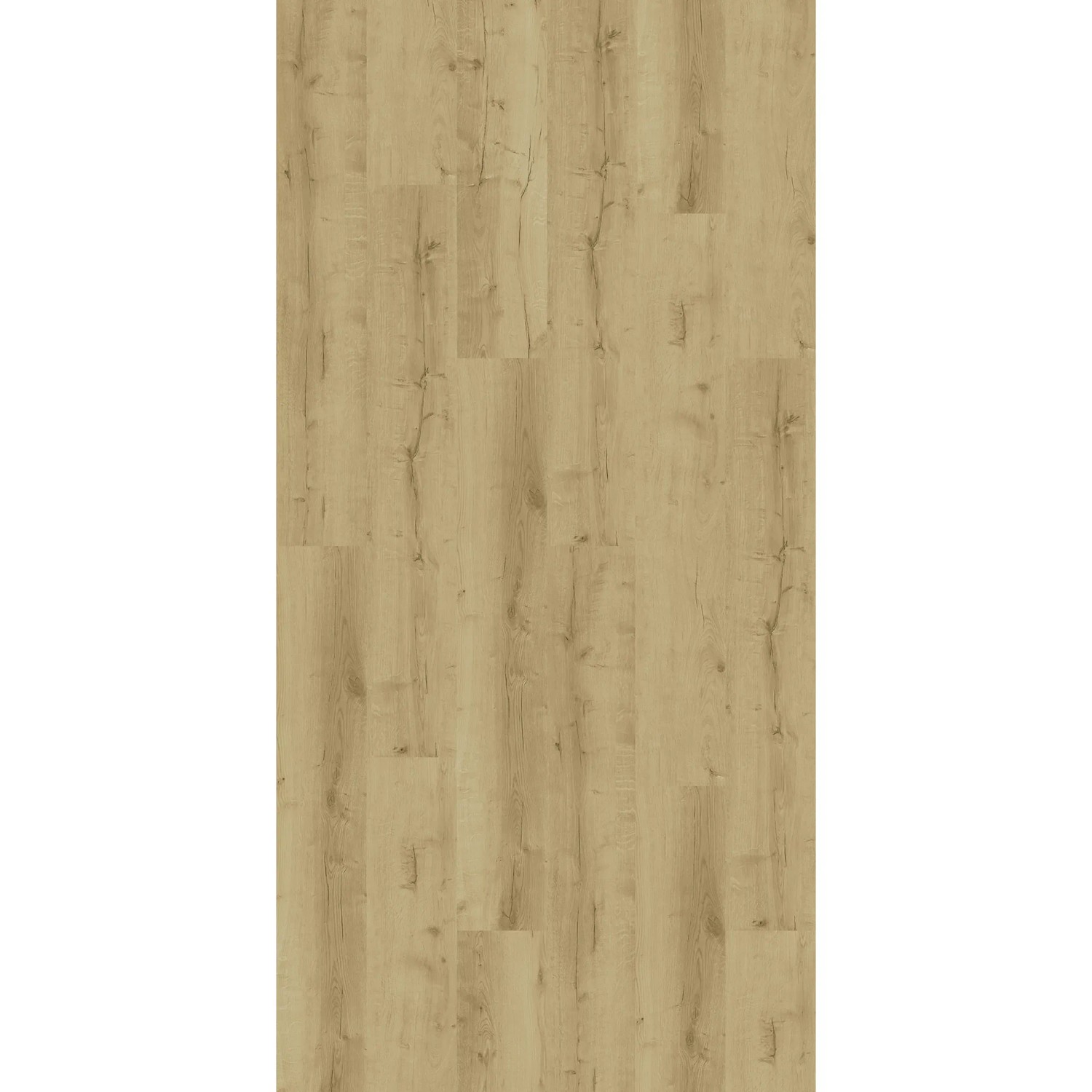 Click-Vinylboden Landhausdiele Eiche Ambiente, helle Holzoptik für Wohnräume.