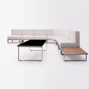 Jet-Line Lounge Set Poseidon Beige Weiß 7 Teilig Gartenmöbel mit Kissen