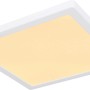 Weiße, quadratische LED-Deckenleuchte Lasse von Globo, 291x291x17 mm, mit einstellbaren Weißtönen.