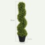 HOMCOM Kunstpflanze, 90 cm hoher Spiral-Buchsbaum im schwarzen Topf. Teil eines 2er-Sets für Haus & Garten.