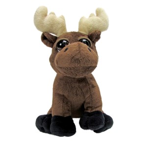 Deko-Elch aus Plüsch, 23 cm, braun-beige, Weihnachtsdekoration für Kinder.