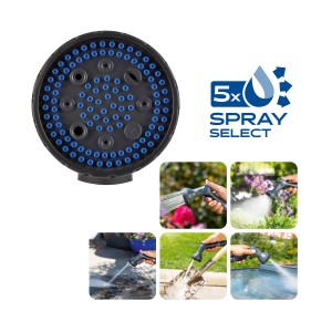 LUX Brauseset, 4-teilig mit 5 Strahlvarianten, für Gartenbewässerung und Reinigung.