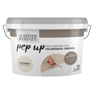 Schöner Wohnen pep up Renovierfarbe Antikweiß für Holzböden und Treppen, 1 l.