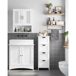 Songmics Badezimmerschrank Sofie mit 4 Schubladen Weiß