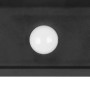 Detailaufnahme: Schwarze Reality LED-Solar-Wandleuchte Moro mit Bewegungsmelder.