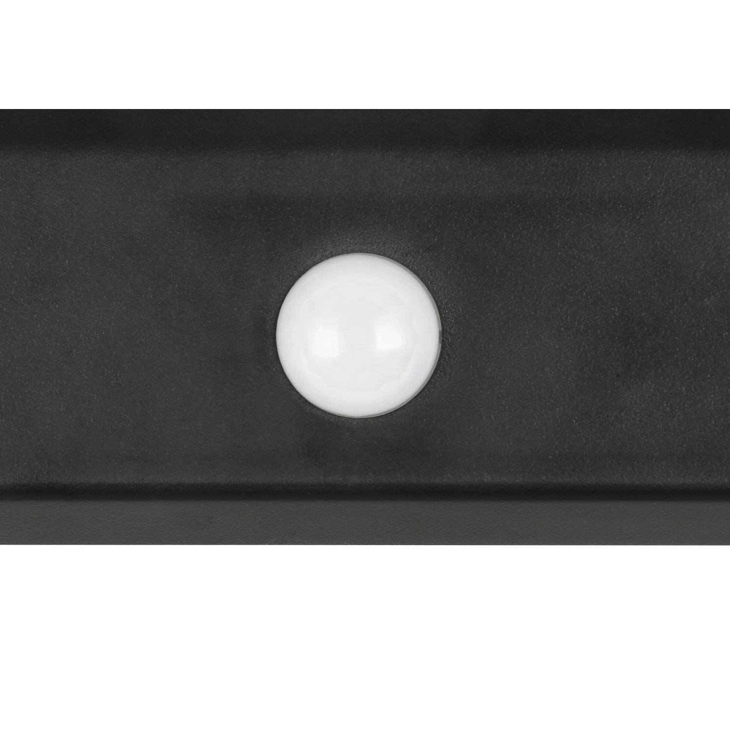 Detailaufnahme: Schwarze Reality LED-Solar-Wandleuchte Moro mit Bewegungsmelder.