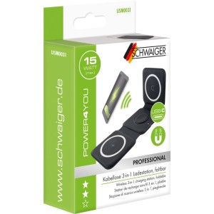 Schwaiger Ladeplatte LISM0031 Wireless 3in1 Schwarz