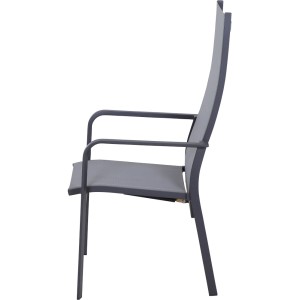 Siena Garden Sessel Carlton Dining Move, dunkelgrau, mit Armlehnen und hoher Rückenlehne.