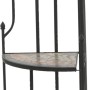 Schwarzes Siena Garden Eckregal Prato aus Eisen mit drei Mosaik-Regalböden.