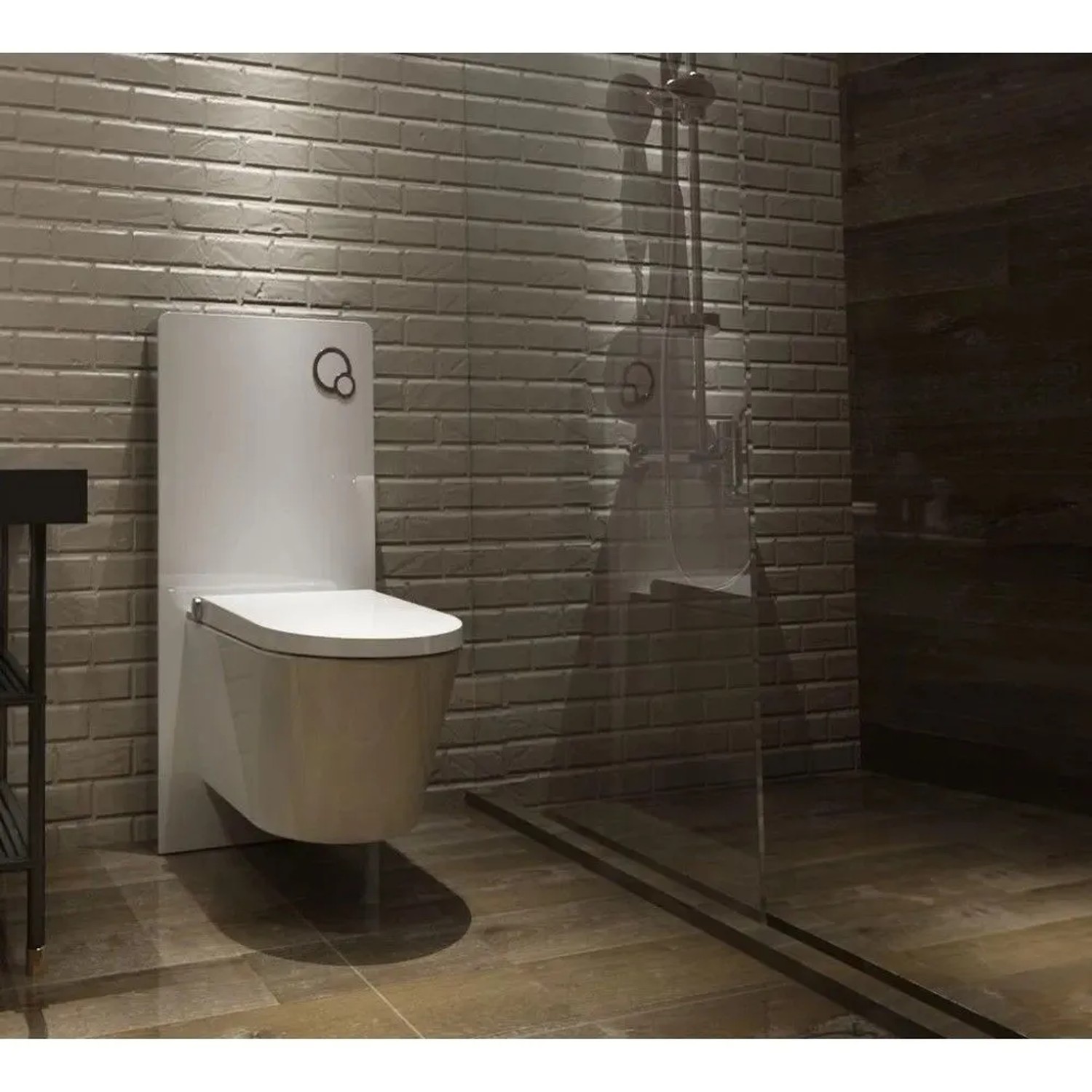 Glasdeals Sanitärmodul für Wand-WC inkl. Betätigungsplatte Weißglas 6220_2