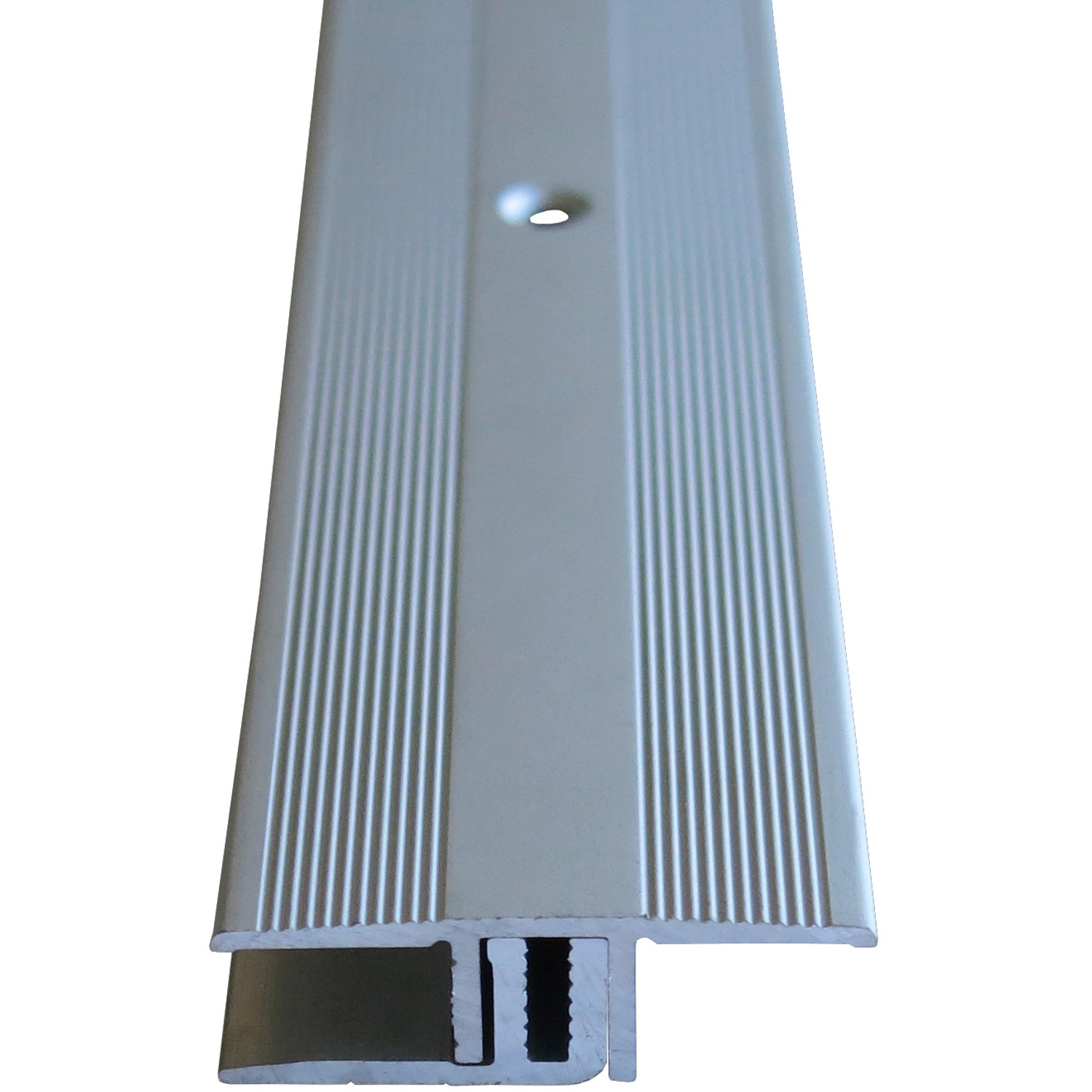 Übergangsprofil, silber, 900 mm lang, für Laminat & Parkett, mit Schrauben und Dübel.