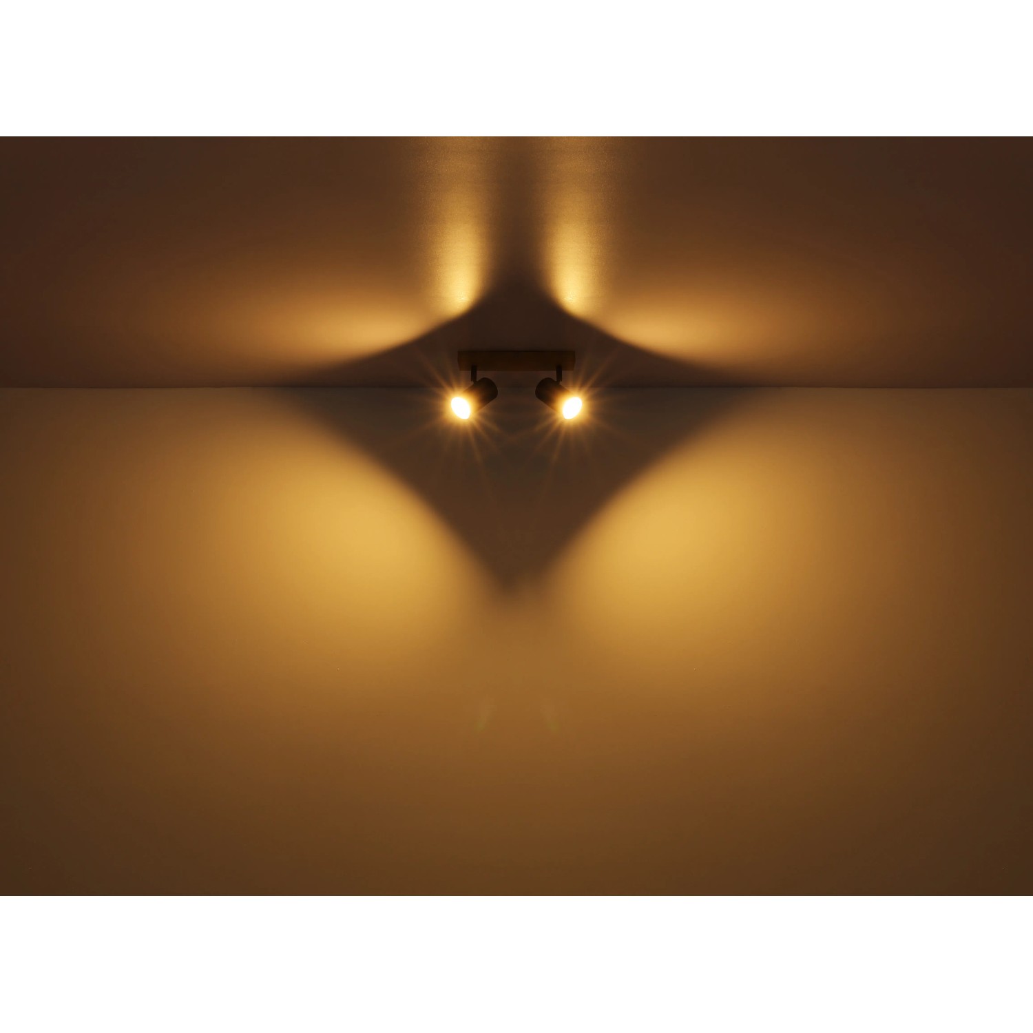 Globo Strahler Robby, 5-flammig, schwarz matt, Deckenleuchte mit warmem Licht.