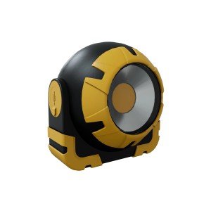 LED Akku Arbeitsleuchte, 800lm, dimmbar, gelb/schwarz. Ideal für Baustelle & Werkstatt.