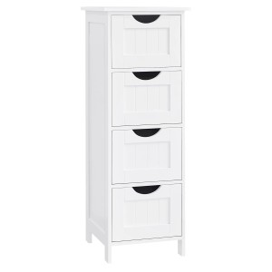 Songmics Badezimmerschrank Sofie mit 4 Schubladen Weiß