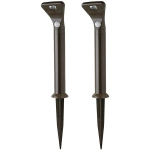 2er-Pack braune Mr. Beams LED-Wegeleuchten MB592 mit Bewegungsmelder für den Garten.