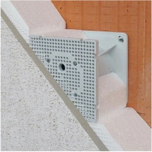 Montageplatte für Wärmedämmung (200mm) zur Vermeidung von Wärmebrücken.