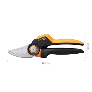 Fiskars Bypass-Gartenschere X-series P921 M, Gartenschere mit Rollgriff und Antihaftbeschichtung.