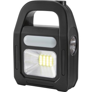 Schwarze COB-LED Arbeitsleuchte mit Tragegriff für Werkstatt und Baustelle.