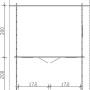 Grundriss Skan Holz Freizeithaus Luzern, 380x300 cm, unbehandeltes Holz.