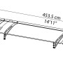 Graues Palram Canopia Vordach Aquila, 17,5 x 453,5 x 91,5 cm, mit Maßangaben.