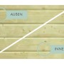 Detailansicht Karibu Holzpool: Kesseldruckimprägnierte Rundprofilhölzer, Innen- und Außenansicht.