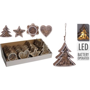 Hängedeko Holzfigur Lasercut mit LED