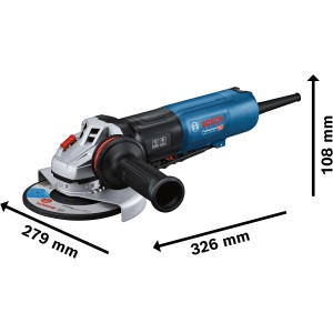 Bosch Professional GWS 17-150 PS Winkelschleifer mit PROtection-Schalter und Zusatzhandgriff.