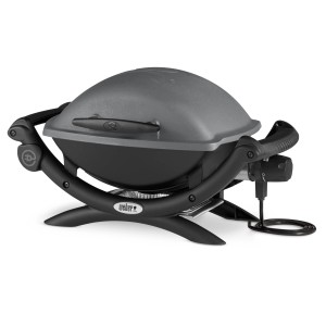 Weber Q 1400 Elektro-Tischgrill, Dark Grey, 2200 W, ideal für Balkon und Terrasse.