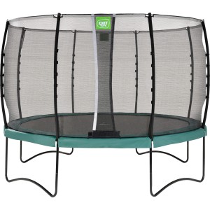 Grünes EXIT Allure Classic Trampolin Ø 366 cm mit Sicherheitsnetz.