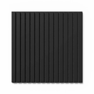 Akustikpaneel Lino Nero, MDF schwarz, Filz schwarz, 60x60cm, 2er-Set zur Schallabsorption.