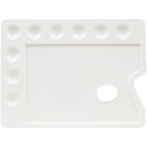 Weiße Daler Rowney Künstler Mischpalette aus Kunststoff, 22x30cm, mit Mulden und Daumenloch.