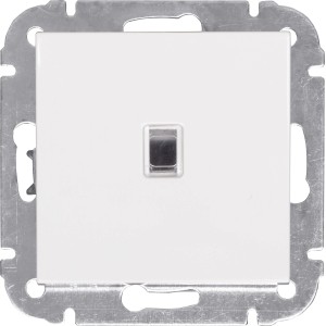 Weißer Taster Neutral Leonie für Lichtschalter, quadratisches Design.