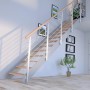 Treppe Kos 15 Stufen Buche Geölt 87 cm Design-Geländer Grau FSC®_9