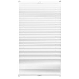 Weißes Gardinia EasyFix Thermo-Plissee 50x130 cm mit Bedienschienen.