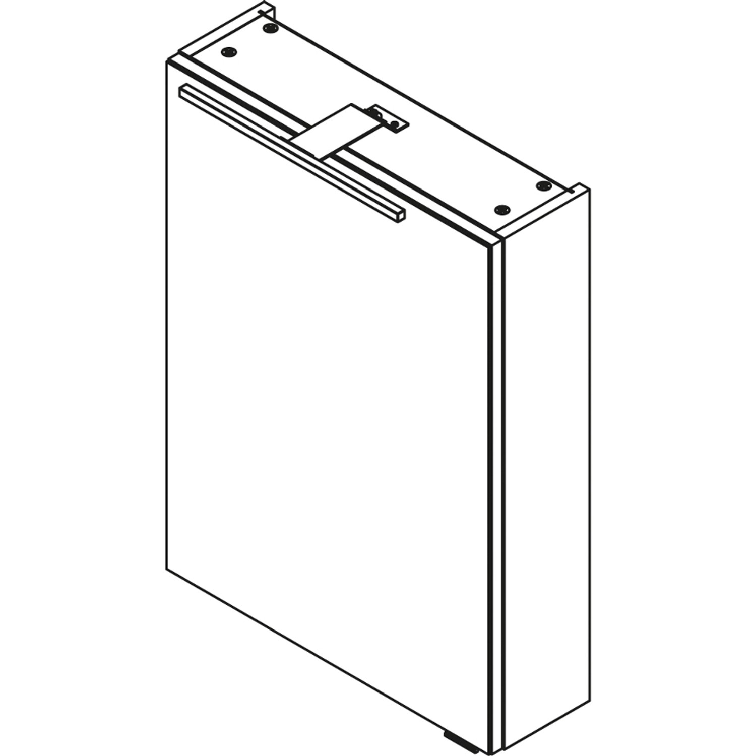 Fackelmann LED-Spiegelschrank SBC Cubanit Grau, 50x68x15cm, für Badmöbel-Sets.