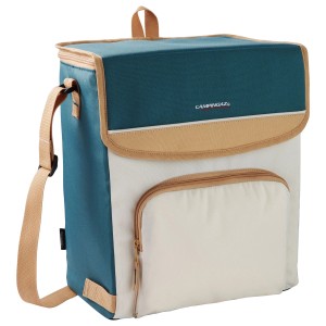 Campingaz Kühltasche Fold'N Cool Minimaxi, 20 l, weiß-türkis, mit Schultergurt und Fronttasche.