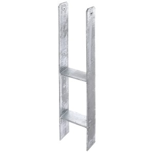Feuerverzinkter Alberts H-Pfostenträger 116x300/600x60 mm zum Einbetonieren.
