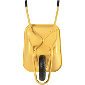 Gelbe Haemmerlin Schubkarre Expert Alpha, 100 l, mit Luftrad und Metallfelge.