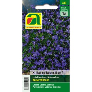 Austrosaat Männertreu Kaiser Wilhelm Blumensamen, blaue Lobelien für Beet und Topf.