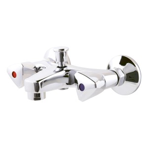 AquaSu Badewannenarmatur Standard, Zweigriffmischer aus Chrom mit Brauseanschluss.