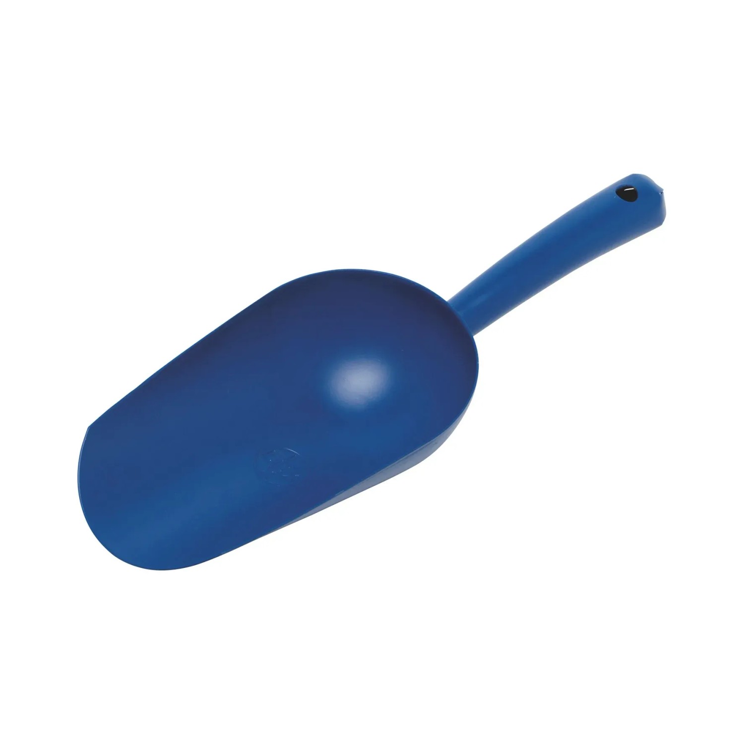 Blaue LUX Classic Handschaufel, 33 cm, aus Metall mit Aufhängeöse für Gartenarbeiten.