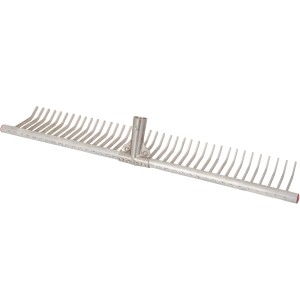 Johann Offner Alu Rasenrechen, Rechenkopf aus Aluminium mit Zinken.