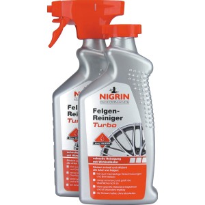 Nigrin Felgen-Reiniger Turbo, 2x500ml Flaschen für die Autopflege.