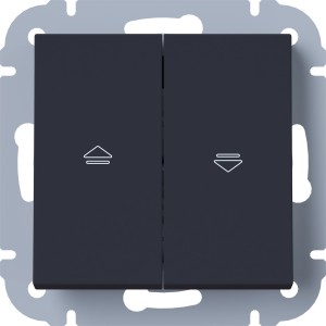 Schwarzer Jalousieschalter Leonie für Auf- und Ab-Steuerung im modernen Design.