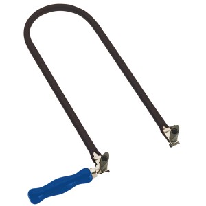 LUX Laubsägebogen Comfort, extra stark, mit blauem Holzgriff für präzise Schnitte.