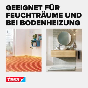 tesa Verlegeband extra stark klebend für Teppiche. Ideal für Feuchträume und Fußbodenheizung.