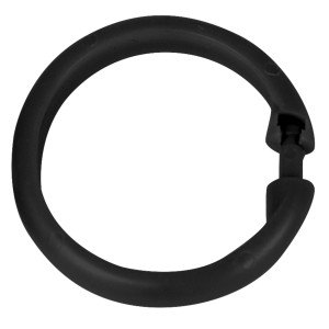 Wenko Duschvorhangring-Set Ø 6 cm Schwarz 12-teilig