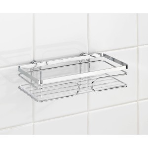 Wenko Wandablage Premium aus Edelstahl glänzend, 24 cm breit, für Bad und WC.