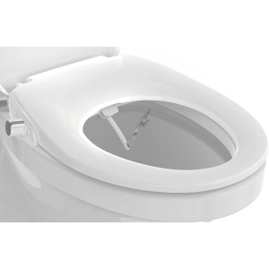 Eisl Dusch WC-Sitz Aufsatz mit Bidetfunktion, Absenkautomatik und Schnellverschluss in Weiß.
