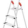 Hailo Alu-Haushaltsleiter XXL L80 Comfortline mit 4 Stufen und Ablageschale.